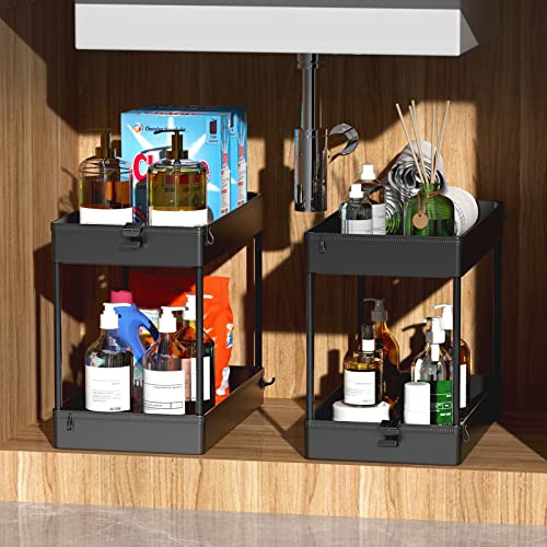 SPACEKEEPER Storage Cart 4-Tier, Bathroom Rolling Cart Utility Storage Organizer Shelf Mobile Shelving Unit for Kitchen Living Room Bathroom Laundry Room & Dressers, Black - color: Black, size: 4 Tier