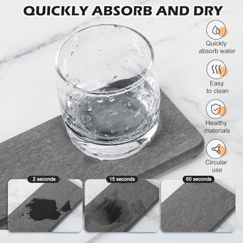 4PCS Water Absorbing Stone Tray for Sink, Fast Drying Stone Sink Tray, Water Absorbent Diatomite Trays, Diatomaceous Coaster, Stones Drying Trays for Bathroom Sinks and Kitchen Counter - color: Gray