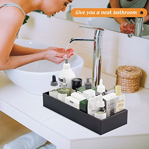 Black Bamboo Drawer Organizer - Silverware&Utensil Holder Organizer for Kitchen Drawers, Multi-Use Drawer Dividers Boxes for Bathroom Counter，Cabinet, Garage, Office Desk, Makeup, Jewelry (15"6"2.5") - color: Black, size: 15*6*2.5 inch