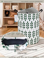 Round Waterproof Laundry Basket,Foldable Storage Basket,Laundry Hampers with Handle,Gift Basket,Suitable For Children's Room and Toy Storage (Leaf) - color: Leaf
