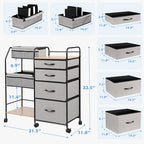 Fabuday Baby Diaper Caddy Organizer Cart - 4 Tier Rolling Diaper Cart with Wheels, Baby Essentials Organizers and Storage, Mobile Utility Carts for Bedside, Crib Nursury, Bedroom, Changing Table