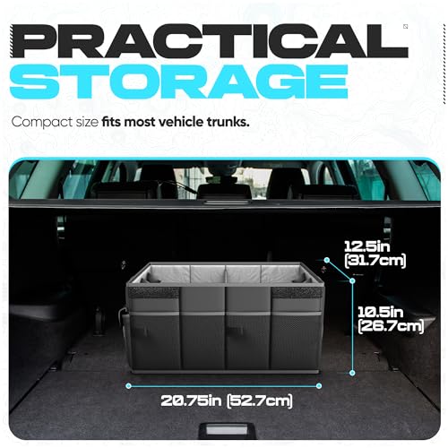 FORTEM Trunk Organizer For SUV Car Trunk Organizer, Foldable Storage, Car Accessories for Women Men, Collapsible Bag, Perfect Christmas Gifts, 600D Oxford, Non Slip Bottom, Straps, Soft Cover (45L) - color: Black, size: Standard (45L)