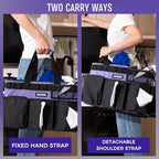 SCAVATA Wearable Cleaning Caddy Bag, Cleaning Caddy Supplies Organizer with Handle & Shoulder Straps for Housekeepers, Under Sink & Car Cleaning Tool Organizers with 4 Foldable Divider (Purple) - color: Purple