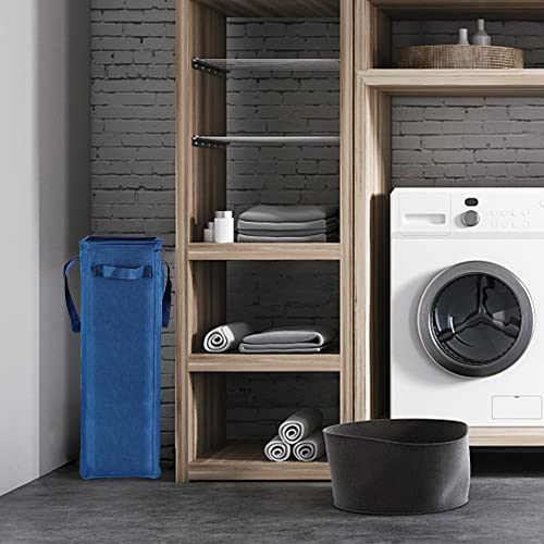 Odonata Slim Laundry Hamper Handles Collapsible Laundry Basket Thin Dirty Clothes Basket Narrow Laundry Bag Foldable Dirty Hamper 45L (Navy blue) - color: Navy blue
