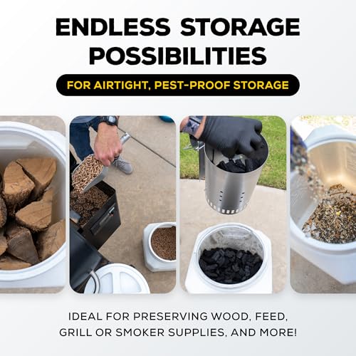 Vittles Vault Traditional Pet Food Storage Container For Dog Kibbles/Bird Seed/Oatmeal/Rice/Flour/Cereal, BPA Free Plastic, Sealed Airtight For Cat Food, Up To 50 lb, Made in USA, With Scoop, Gray - size: 50 Pounds