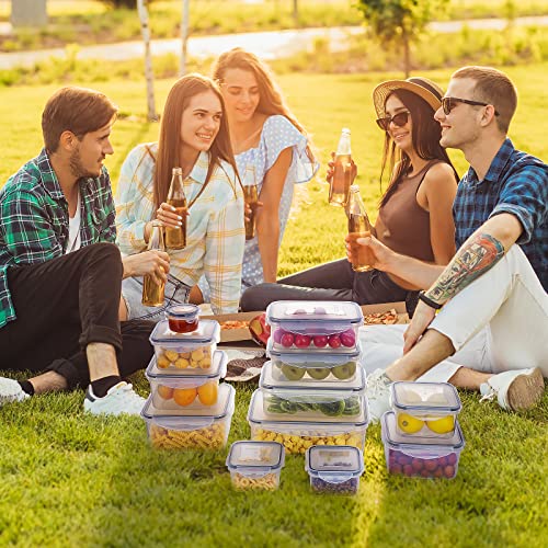 52 PCS Food Storage Containers Set with Airtight Lids (26 Lids &26 Containers) - BPA-Free Plastic Food Container for Kitchen Storage Organization, Salad Fruit Lunch Containers with Labels & Marker - color: 26 Pack