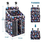 Accmor Hanging Baby Diaper Caddy Organizer, Diaper Stacker, Baby Crib Hanging Classified Storage Bag Organizer for Changing Table, Crib, Playard or Wall & Nursery Organization, Black - style: Style A-Black