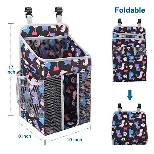 Accmor Hanging Baby Diaper Caddy Organizer, Diaper Stacker, Baby Crib Hanging Classified Storage Bag Organizer for Changing Table, Crib, Playard or Wall & Nursery Organization, Black - style: Style A-Black