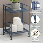Convenience Concepts Xtra Storage Shelves - 2 Tier Folding Metal Organizer Shelf for Office, Closet, Laundry Room, Garage, Kitchen, Bathroom, & Bedroom, No Tools Assembly, Cobalt Blue - color: Cobalt Blue