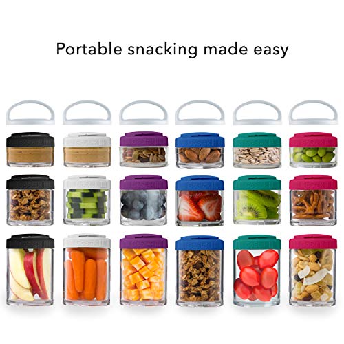 BlenderBottle GoStak Twist n' Lock Storage Jars, 4-Piece Starter Pak, Black (Pack of 12) - color: Black, size: 4-Piece Starter Pack (Pack of 12)
