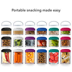 BlenderBottle GoStak Twist n' Lock Storage Jars, 4-Piece Starter Pak, Black (Pack of 12) - color: Black, size: 4-Piece Starter Pack (Pack of 12)