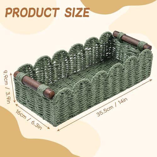 Toilet Paper Storage Basket Bathroom Counter Organizer Wicker Baskets for Organizing Cute Basket for Apartment Bedroom Nursery Room Kitchen Bathroom Decor-Green - color: Green