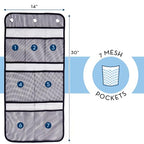 S&T INC. Shower Organizer, Shower Caddy or Bathroom Organizer with Quick Drying Mesh, 7 Pockets to Hold Shampoo, Soap, Loofah, and Cruise Ship Essentials, 14 Inch by 30 Inch, Black, 1 Pack - style: 1 Pack-Black
