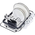TOOLF Expandable Dish Drying Rack Over The Sink Adjustable Dish Rack in Sink Or On Counter Dish Drainer with Utensil Holder Rustproof for Kitchen - size: Middle