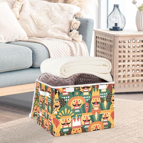 xigua Nutcracker Christmas Storage Bins with Lids and Carrying Handle,Foldable Storage Boxes Organizer Containers Baskets Cube with Cover for Home Bedroom Closet Office - color: Nutcracker Christmas