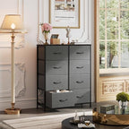 WLIVE Fabric Dresser for Bedroom, Tall Dresser with 8 Drawers, Storage Tower with Fabric Bins, Double Dressers, Chest of Drawers for Closet, Living Room, Hallway, Dark Gray - color: A-dark Grey, style: General