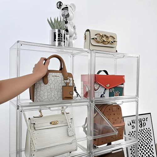 Clear Acrylic Display Case with Magnetic Lid-Dustproof Plastic Book Storage box,Clear Box,Purse Storage Organizer,Action Figure Display Case,Acrylic Sneaker Shoe Box(1 Pack) - style: 14.2"L x 8.7"W x 10.6"H - 1 Pack