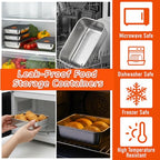 10 Set Stainless Steel Food Containers with Lids, Metal Leak-Proof Food Storage Containers Reusable Stackable Meal Prep Container for Lunch Picnic Travel, Dishwasher & Freezer Safe (16 oz)