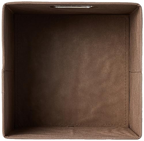 Amazon Basics Collapsible Fabric Storage Bins with Handle, Sturdy Space-Saving Cube Organizer, 10.5" x 10.5" x 11", Taupe, 6-Pack - color: Taupe, size: 6-Pack
