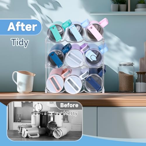 Stackable Water Bottle Organizer for Stanley 40 oz Tumbler, Water Bottle Holder for Cabinet, Pantry Kitchen Organizers and Storage for Stanley Cup Accessories, Tumbler Organizer and Wine Rack, 3Pack - size: SPO-JM-3Pack