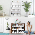BIGLUFU Shoe Slots Organization - Adjustable Shoe Rack Storage Organizer - Double Deck Shoe Stacker Space Savers - For Shelf Closet Floor (white-20 Pack)