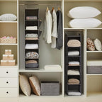 YOUDENOVA Hanging Closet Organizer and Storage, 6-Shelf Closet Hanging Storage Shelves, Grey - color: Grey