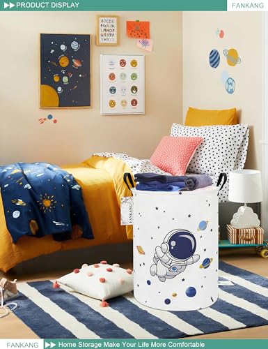 FANKANG Storage Basket, Nursery Hamper Canvas Laundry Basket Foldable with Waterproof PE Coating Large Storage Baskets for Kids Boys and Girls, Office, Bedroom, Clothes,Toys(Astronaut) - color: Astronaut