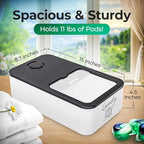 Skywin Laundry Pod Container with Slide Lid, 15 x 8.7 x 4.5 In, Holds 11 Pounds OR 120-150 Pods, Black with Print - color: Black with Print, size: 1 Pack