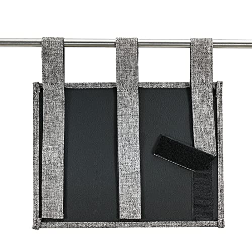 Zafit Linen Bedside Caddy, Bedside Storage Organizer for Hospital Beds, College Dorm Rooms or Baby Bed (4 Pockets-Grey) - color: Grey, size: 4 Pockets