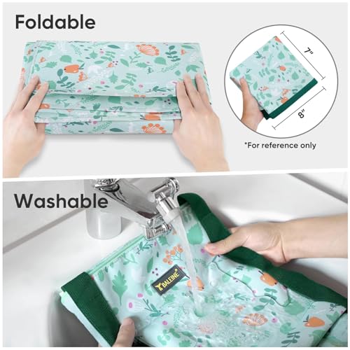 BALEINE Extra Large Storage Tote with Zippers & Carrying Handles, Heavy-Duty Oxford Fabric Moving Bags for Laundry, Space Saving, Storage, Spring Stroll - color: Spring Stroll, size: 1-Pack