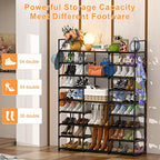 Kottwca 9-Tier Metal Shoe Rack Organizer for 50-55 Pairs - Space Saving Shoe Storage Shelf for Entryway, Closet, Bedroom, Hallway - size: 3 Row 9 Tier