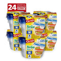 Glad GladWare To Go Snack Food Storage Containers with Lids, Medium Rectangle BPA Free Plastic with Built-In Dressing Cup for Salads and Snacks, Microwave Dishwasher Safe, 24 Oz, 4 Count - 6 Pack - size: 24 oz - 24 Count, style: Rectangle