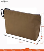 Tool Pouch Zipper Small Tool Bag Pouches Organizer Bag with Metal Carabiner, Nylon 1680D Heavy Duty for Wrenches, Screwdrivers, Pliers, Stationery & Office Supplies Pack of 1,Khaki, 11 Inch - color: 1 Pack, 11" Khaki