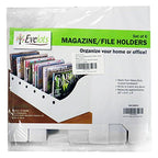 Evelots Magazine File Holder -Set of 6 White - Office Desk Organizer - Sturdy Cardboard - New Upgraded Double Front Panel -4" Wide-Easy Assemble - color: White, size: Set of 6