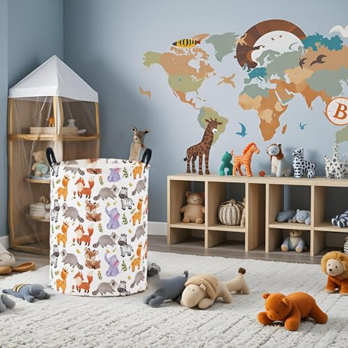Baby Laundry Basket Baby Nursery Hamper Kids Laundry Basket Toy Storage Bin for Boys Room Decor Gift Baskets for Bedroom Bathroom(Animal) - color: Animal