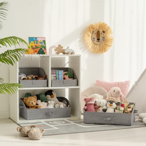 GRANNY SAYS Trapezoid Storage Bins, Closet Storage Bins, Purse Storage, Linen Closet Organizers and Storage, Storage Bins for Shelves, Dark Gray, Medium, 3-Pack - color: Dark Gray, size: 11½"L x 11½"W x 7¾"H