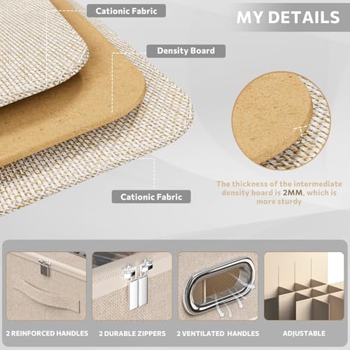 2 Pack Shoe Organizer for Closet Large Shoe Box Storage Containers with Clear Window Space Saving Shoe Bin with Foldable Bottom Support Adjustable Dividers Fits 32 Pairs (Beige, (19.7x15.7x13inch)x2) - color: Beige, size: (19.7x15.7x13inch)x2