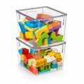 Sorbus Medium Clear Plastic Storage Bins with Lids, Clear Stackable Storage Bins, Clear Toy Storage Bins, Clothes, Medicine, Makeup, Closet, Art Supply, Bathroom, Shoe, Toy Storage Organizer (2 Pack) - size: Medium, style: 2 Pack
