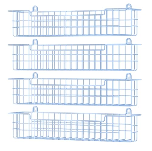 Spice Rack Wall Mount, 4-Pack Seasoning Organizer for Kitchen Storage Organization, Metal Spice Holder Saving Space Shelf for Cabinet, RV, Pantry, Blue - color: Blue-4 Pack