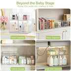 Baby Bottle Storage Organizer: Clear Stackable Storage Drawers, Acrylic Bottles Station Organizer Container for Countertop, Vanity, Bathroom, Cabinet Organization - 4 Pack - size: 2 Small+2 High