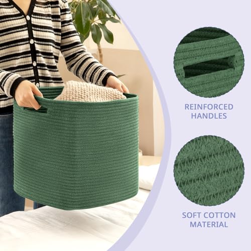 OIAHOMY Storage Cubes, 13 Inch Cube Storage Organizer, Collapsible Storage Bins, Baskets for Organizing, Storage Bins for Shelves-Green, 3-PACK - color: Green, size: 3Pcs-13*13*13inch