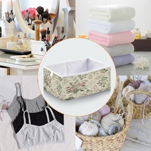 Vintage Small Floral Storage Cubes 11x11 Inch Foldable Fabric Bins with Handle for Storage and Organization, Ideal Storage Bins for Closet Shelves - color: F98