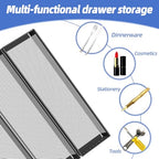 Simple Trending Silverware Drawer Organizer, 8 Pack Utensil Organizer for Kitchen Drawers, Metal Storage for Spoons Forks Knives (12.2 * 3.2 * 2.1 Inches, Black)