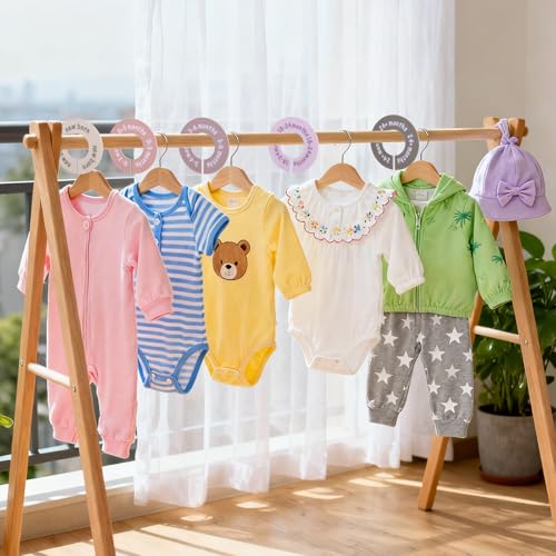 8pcs Baby Clothes Dividers for Closet, Plastic Nursery Closet Organizers Round Size Dividers for Newborn Toddler Age Labels Wardrobe Decor & Storage Outfit Solution