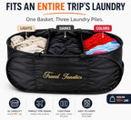 Collapsible Laundry Basket with 3 Sections, Foldable Laundry Hamper with Handles, Portable Clothes Sorter for Laundry Room, Dorm, RV, Travel, Hotel & Home