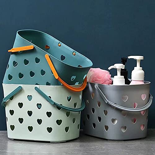 Anyoifax Portable Shower Caddy Tote Plastic Storage Basket with Handle Box Organizer Bin for Bathroom, Pantry, Kitchen, College Dorm, Garage - Grey - color: Grey, size: 1 Pack