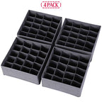 DIOMMELL 4 Pack Foldable Cloth Storage Box Closet Dresser Drawer Organizer Fabric Baskets Bins Containers Divider for Clothes Underwear Socks Lingerie Clothing, Dark Grey 40-0000 - color: Dark Grey
