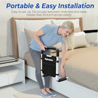Bed Rails for Elderly Adults - ASTM Approved Adjustable Bed Cane with Non-Slip Ergonomic Handle & Storage Pocket, Bed Railings for Seniors Hold up to 350 LBS, Tool-Free - size: Medium