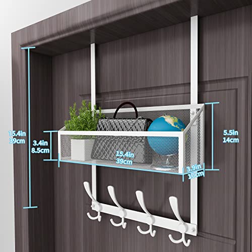 Kaiferty Over The Door Hooks Organizer, Coat Rack Over The Door Storage Hanger Towel Rack, Back of Door Storage Organizer for Bathroom,Bedroom,Kitchen,Office (White, 2-Tier) - color: White, size: 2-Tier