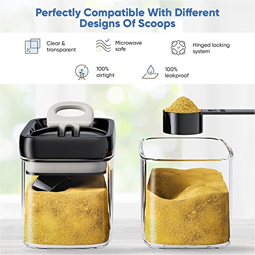 Chef's Path Airtight Food Storage Containers with Improved Lids, Set of 6, 1L Kitchen and Pantry Canisters for Coffee, Spices, and Dry Food, Includes Labels and Marker - Transparent, All Same Size - color: Pack of 6 - 1.0l